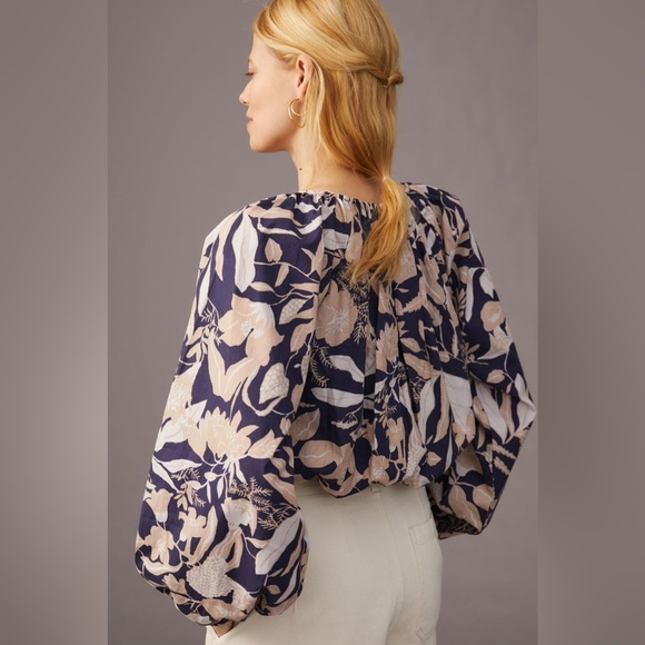 Jo Faulkner x Maeve Anthropologie Poplin Bubble Blouse XS - Picture 7 of 12